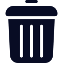 Trash can icon on a dark background.